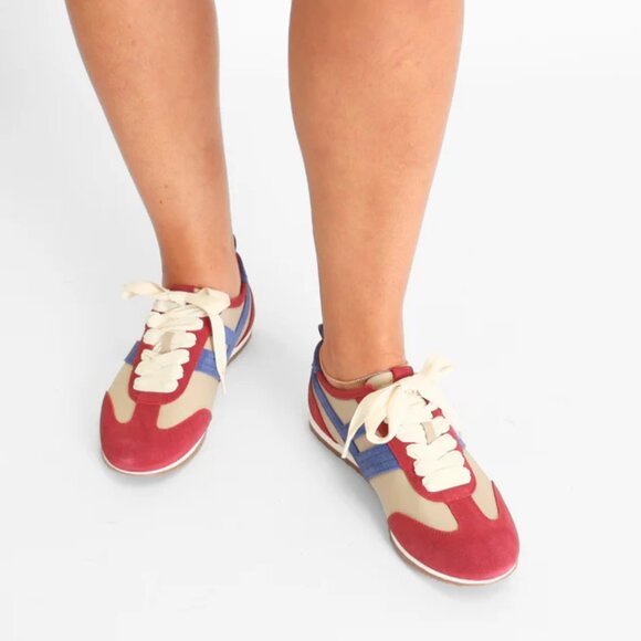 NEW FREE PEOPLE Suede Aces slim Tennis Shoes for women 1025 3m7 - Picture 9 of 11